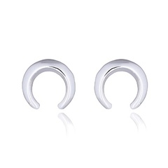 Minimalist 925 Crescent Moon Stud Earrings by BeYindi