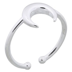 Moon Plain Openable Silver Plated 925 Ring