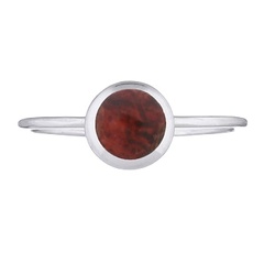 Simple Classy Red Coral 925 Silver Ring by BeYindi 