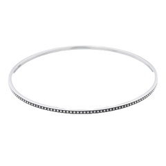 Beaded Sterling Silver Round Bangles