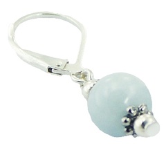 Light-blue Hydro Quartz Ball Sterling Silver Drop Earrings by BeYindi 2