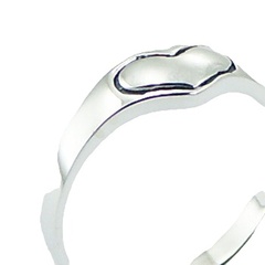 Polished Sterling Silver 925 Engraved Heart Band Ring 3