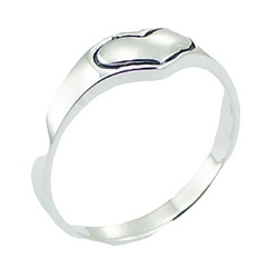 Polished Sterling Silver 925 Engraved Heart Band Ring