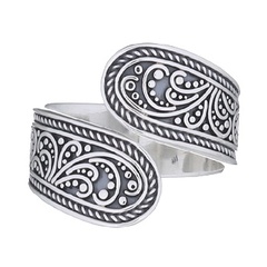 Stunning Ornamented Style Open Ring 925 Sterling Silver 