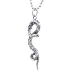Rough Scaled Snake Pendant 925 Sterling Silver 