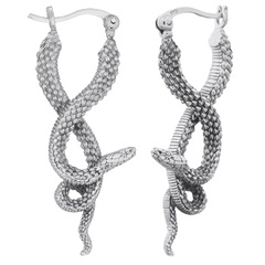 MaMba Snake Hoops Earrings 925 Sterling Silver by BeYindi 