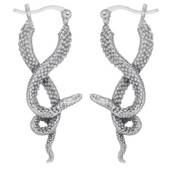 MaMba Snake Hoops Earrings 925 Sterling Silver by BeYindi