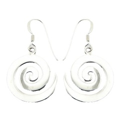 Shiny Spirals Sterling Silver Petite Dangle Earrings by BeYindi