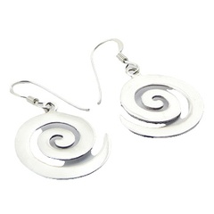 Shiny Spirals Sterling Silver Petite Dangle Earrings by BeYindi 