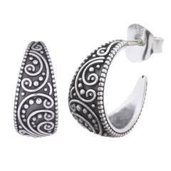 Stunning Ornamented Style Stud Earrings 925 Silver by BeYindi