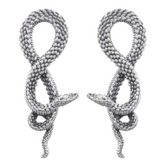 Mamba Snake Stud Earrings 925 Sterling Silver by BeYindi 