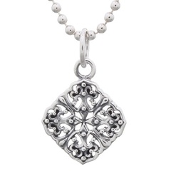 Filigree Semi-Diamond Shaped Pendant 925 Silver by BeYindi
