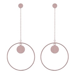 Flipping Disc In Circle Chain Rose Gold Stud Earrings by BeYindi 