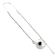 Spheres On Bead Chains Sterling Silver Threader Earrings by BeYindi 2