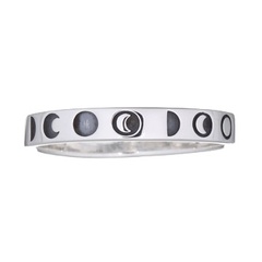 Phases Of The Moon Sterling Silver Band Ring by BeYindi 
