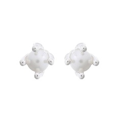 Freshwater Pearl Petal Flower 925 Silver Stud Earrings by BeYindi 
