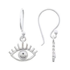 Trendy Evil Eye With Lashes 925 Silver Dangle Earrings by BeYindi 