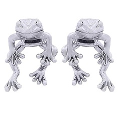 Jumping Frog Silver 925 Stud Earrings by BeYindi