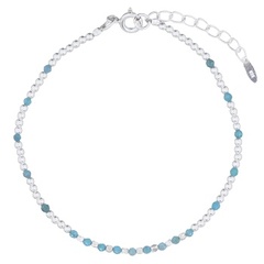 Dainty Blue Apatite Stone Bracelet 925 Silver