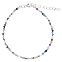 Precious Mix Stones With 925 Silver Spacer Bracelet by BeYindi