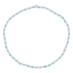 Stretchable Amazonite With 925 Silver Beads Bracelet