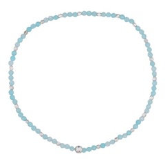 Amazonite With 925 Silver Three Spacer Stretchable Bracelet by BeYindi