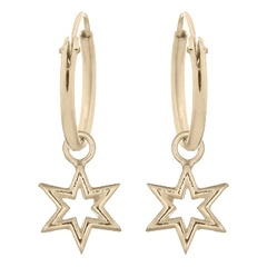 Twinkle Star Charm Gold Plated Hoop Silver Earrings by BeYindi