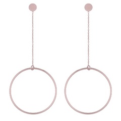 Circle Swing Rose Gold Silver Stud Earrings 