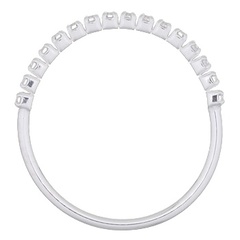 Dazzling Half Box Chain With White CZ 925 Silver Ring by BeYindi 