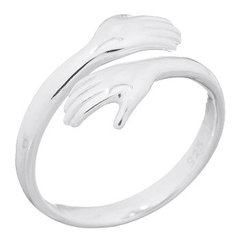 Hugging Hands 925 Silver Adjustable Ring by BeYindi