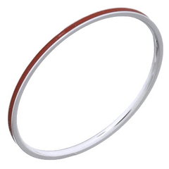 Red Enamel Sterling Silver Plain Stack Ring by BeYindi