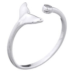 Mermaid Tail CZ Open Ring Sterling Silver by BeYindi
