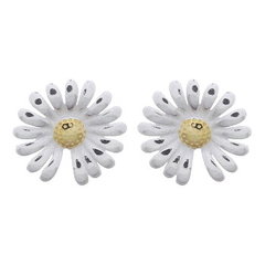 Lovely Missing Petal Flower With Gold Plating 925 Studs Silver by BeYindi