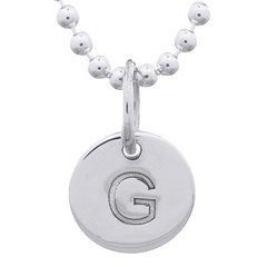 Engraved Initial "G" Sterling Silver Disc Pendant by BeYindi