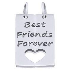 Matching BFF Pendant Engraved "Best Friends Forever" 925 Silver by BeYindi
