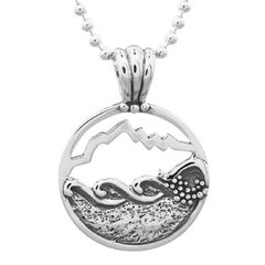 Mountain Sea Sterling Silver Pendant by BeYindi