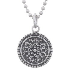 Mini Ornamented Mandala Flower 925 Silver Pendant by BeYindi