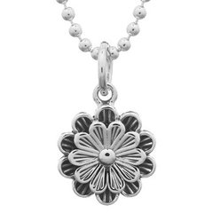 Lovely Ornamented Flower Sterling Silver Pendant by BeYindi
