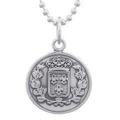 Antiqued French Coin 925 Silver Pendant by BeYindi 