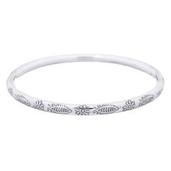 Antiqued Fishes and Flowers 925 Silver Bangle by BeYindi