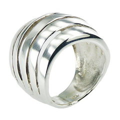 Convexed Five Shiny Bands In One Sterling Silver Ring by BeYindi
