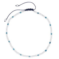 Polyester Bracelet With 925 Silver Beads And Apatite Stones by BeYindi