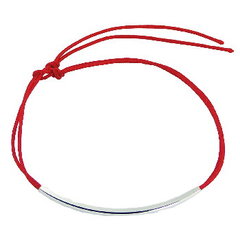 Polyester Cord Bracelet with Arched Sterling Silver Tube by BeYindi