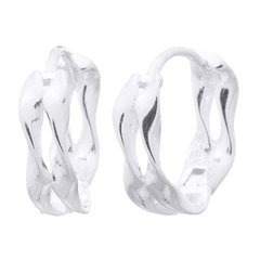 Curly Two Layers Out Silver Plated 925 Huggie Hoop Earrings by BeYindi