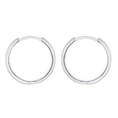 Flat Round 925 Sterling Silver Large Circle Hoop Earrings by BeYindi