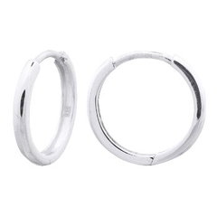 Flat Round 925 Sterling Silver Medium Large Circle Hoop Earrings by BeYindi