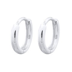 Flat Round 925 Sterling Silver Small Circle Hoop Earrings by BeYindi 