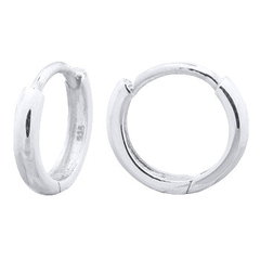 Flat Round 925 Sterling Silver Small Circle Hoop Earrings by BeYindi
