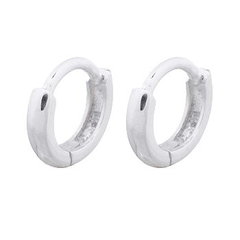 Flat Round 925 Sterling Silver Tiny Circle Hoop Earrings by BeYindi 