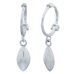 Marquise Drop Charm 925 Silver Huggie Hoops Earrings by BeYindi